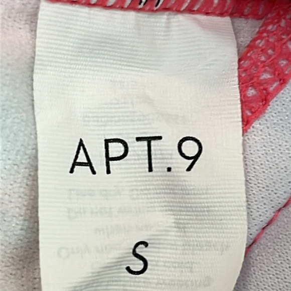 Apt 9 Tropical Leaf Coral Multi Criss Cross Surplice Tankini Swimsuit Top Size S - Picture 7 of 8